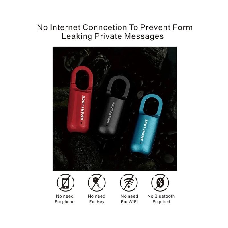 Mini-Fingerabdruck-Vorhängeschloss USB-schlüsselloses Schloss mit schnellem schlüssellosem Zugang für Reisesicherheit