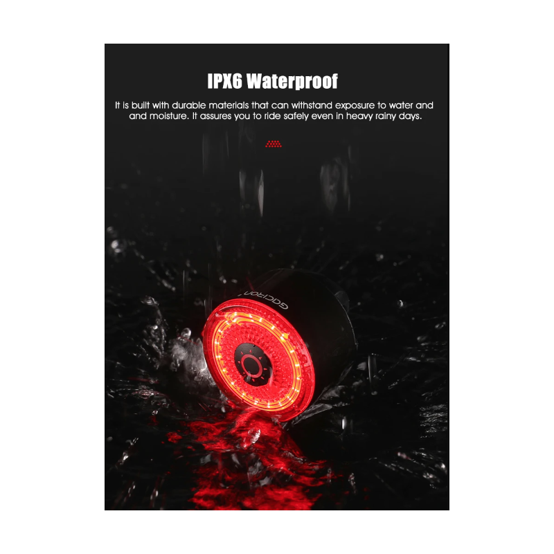 Gaciron LOOP-100 Fahrradrücklicht hohe Helligkeit Aluminiumlegierung mit Bremssensor für Straßensicherheit