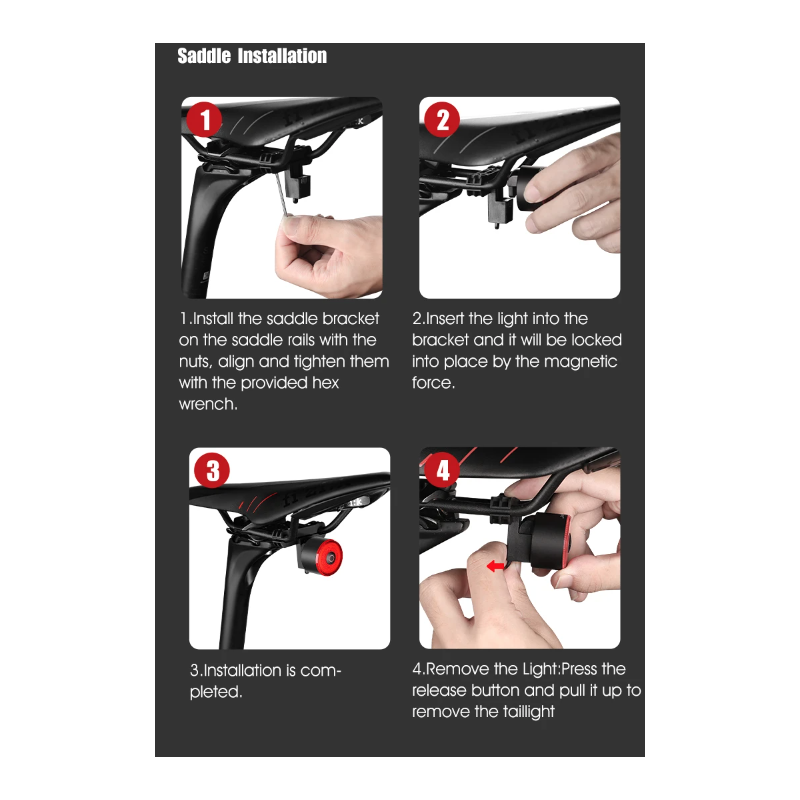 Gaciron LOOP-100 Fahrradrücklicht hohe Helligkeit Aluminiumlegierung mit Bremssensor für Straßensicherheit