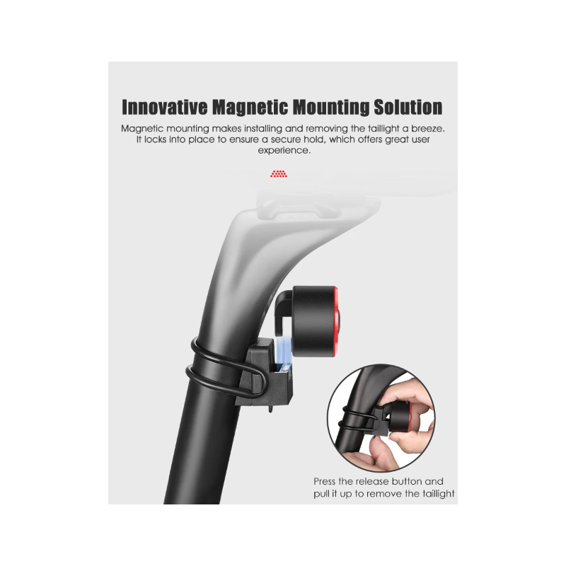 Gaciron LOOP-100 Fahrradrücklicht hohe Helligkeit Aluminiumlegierung mit Bremssensor für Straßensicherheit