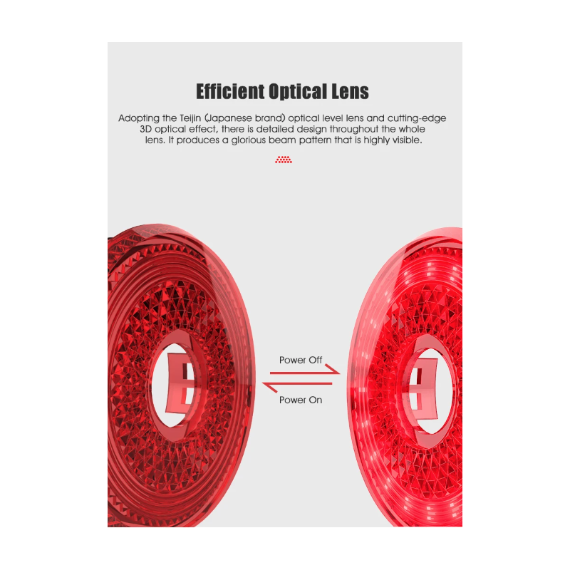 Gaciron LOOP-100 Fahrradrücklicht hohe Helligkeit Aluminiumlegierung mit Bremssensor für Straßensicherheit