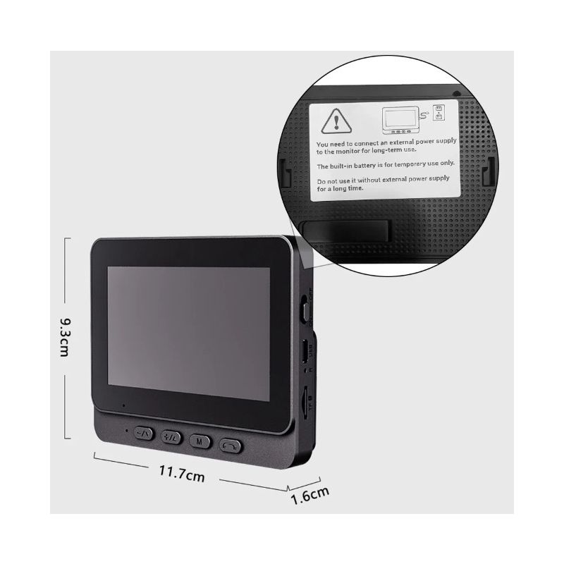 M12 Kabellose Video-Türklingel mit 4,3-Zoll-IPS-Bildschirm Drahtlose Installation für Haussicherheit ohne WIFI
