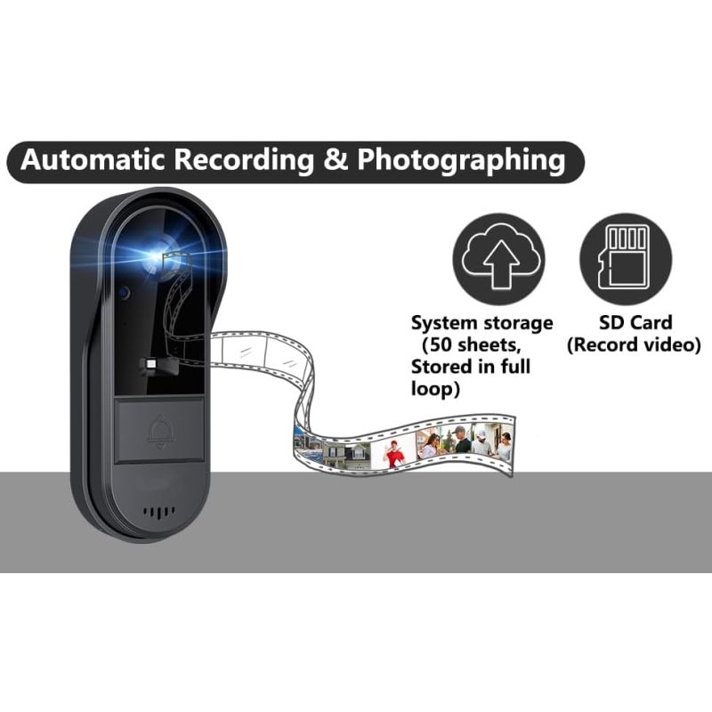 Kabellose Türklingelkamera mit Monitorbildschirm für verbesserte Haussicherheit Zwei-Wege-Audio Nachtsicht