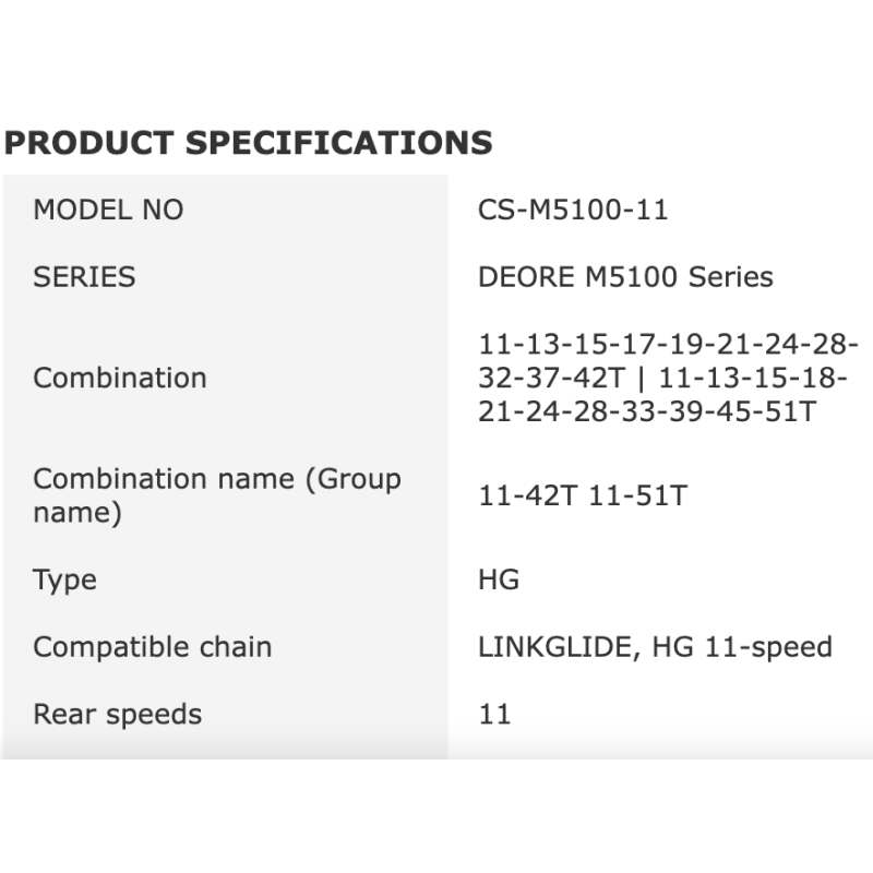 Shimano Deore CS M5100 Kassette 11 Geschwindigkeit für MTB Mountainbike Perfekt für Trail Performance Upgrade