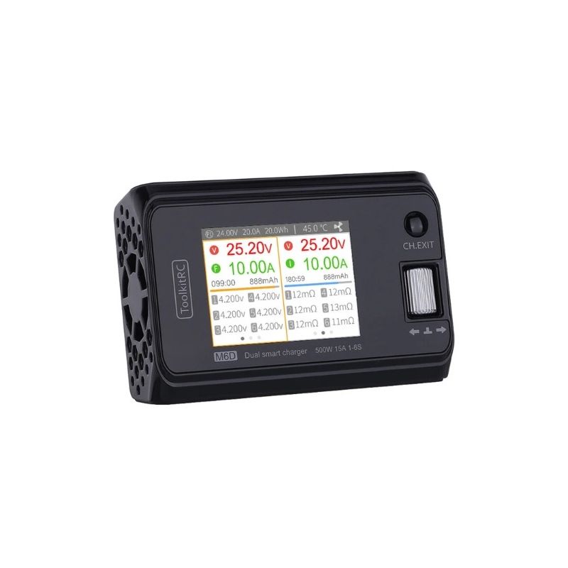 ToolkitRC M6D 500W 15A Zweikanal MINI Smart Ladegerät Entlader für LiPo LiHV LiFe NiMh Akkus RC Vielseitigkeit