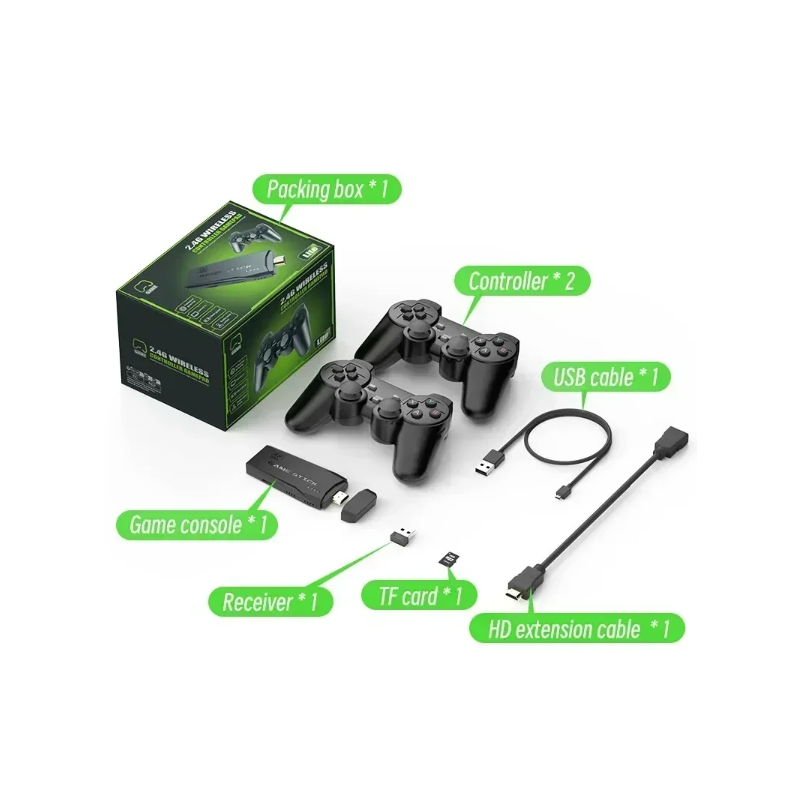 M8 Videospielkonsole mit 2.4G Wireless Controller 4K Retro Spiele und umfangreiche Spielebibliothek 10000 Spiele