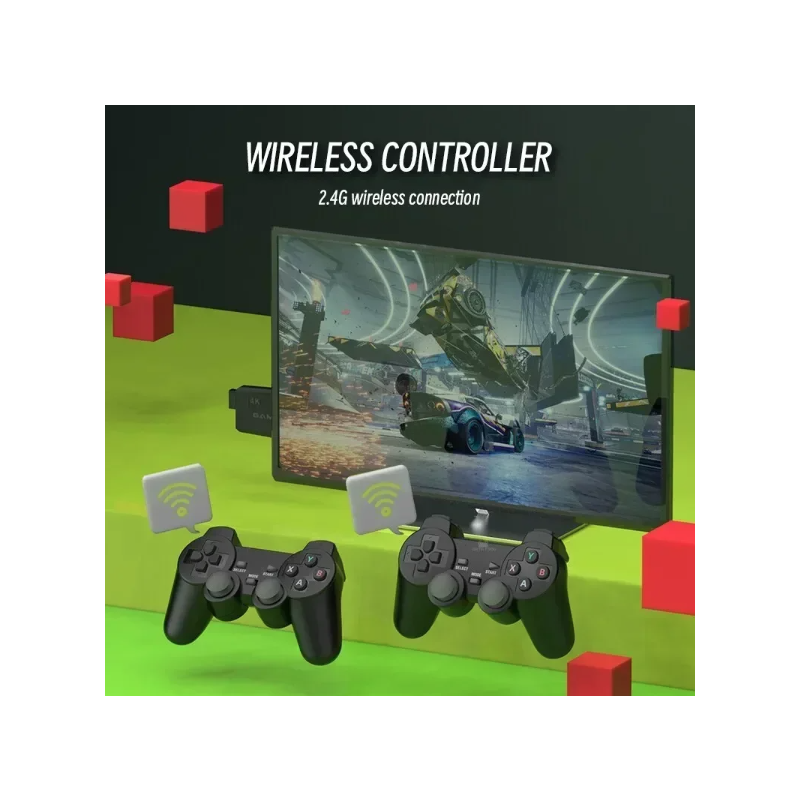 M8 Videospielkonsole mit 2.4G Wireless Controller 4K Retro Spiele und umfangreiche Spielebibliothek 10000 Spiele