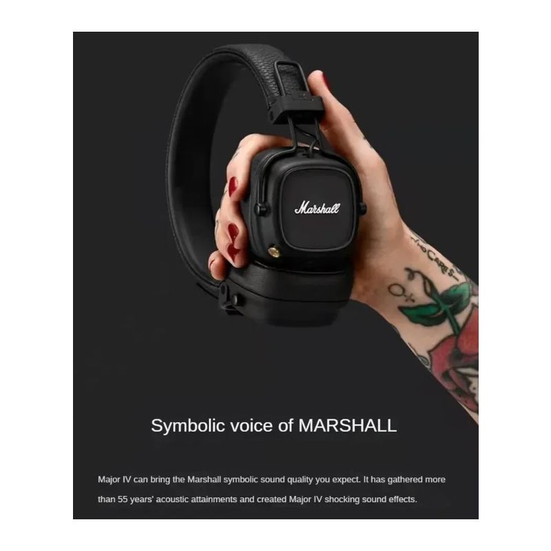 Marshall Major IV Bluetooth-Kopfhörer kabelloses Laden charakteristischer Sound mit maßgefertigten Treibern