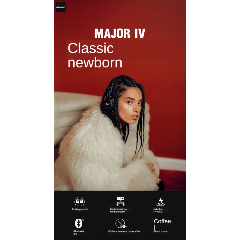 MARSHALL Major III Kabellose Bluetooth-Kopfhörer Tiefer Bass Faltbar Ideal für Sport Musik und Gaming