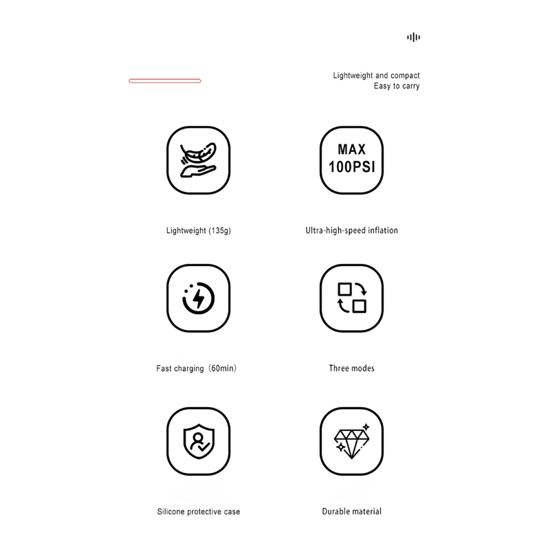 Tragbare elektrische Mini Fahrradpumpe mit hochpräzisem Drucksensor und Aluminiumlegierung für einfache Nutzung