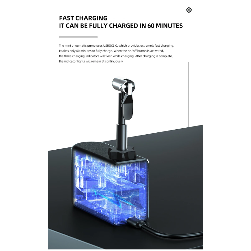 Tragbare elektrische Mini Fahrradpumpe mit hochpräzisem Drucksensor und Aluminiumlegierung für einfache Nutzung