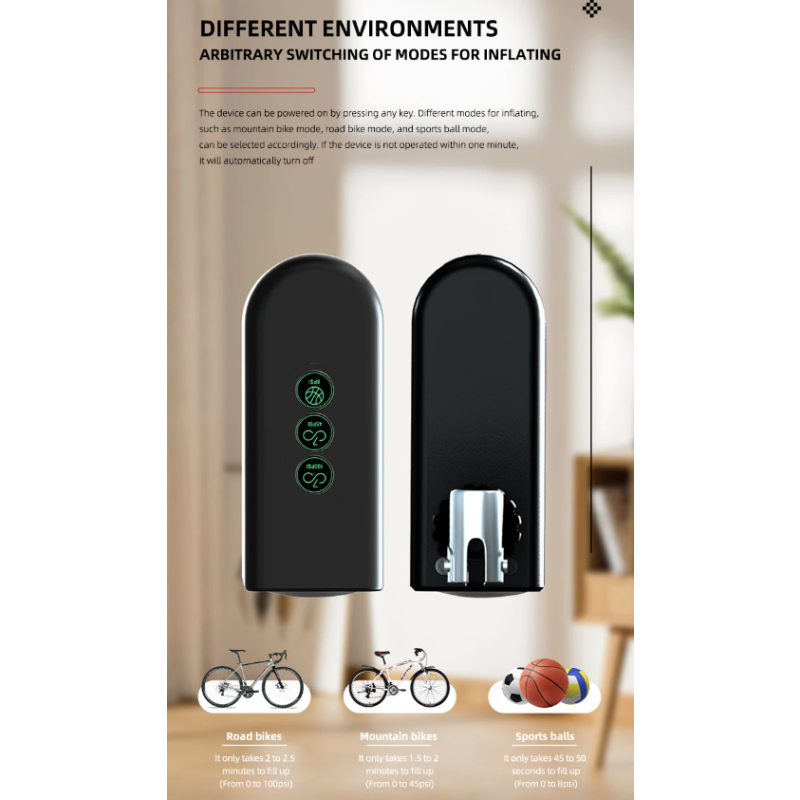 Tragbare elektrische Mini Fahrradpumpe mit hochpräzisem Drucksensor und Aluminiumlegierung für einfache Nutzung
