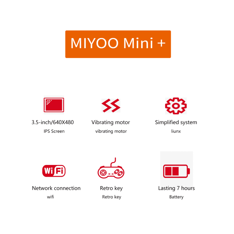 MIYOO Mini Plus Tragbare Retro-Handheld-Konsole mit 3.5 Zoll IPS Display für nostalgisches Gaming unterwegs