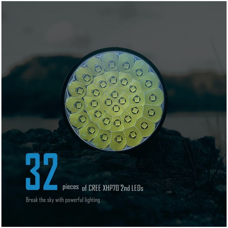 IMALENT MS32 200000 Lumen LED Taschenlampe Hochleistungstaschenlampe für Abenteuerbeleuchtung und Nachtschichtarbeit