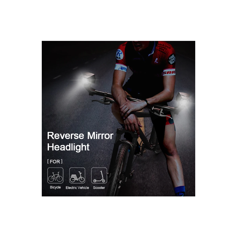 CarryBright CB800 Rückspiegel-Scheinwerfer innovatives Fahrradlicht aus Aluminiumlegierung für Fahrradsicherheit