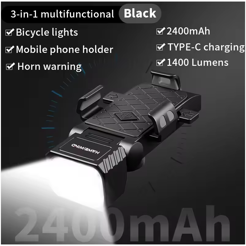 Dein smartes 3-in-1 Fahrrad Frontlicht: Handyhalterung, Hupe & Lampe für mehr Sicherheit