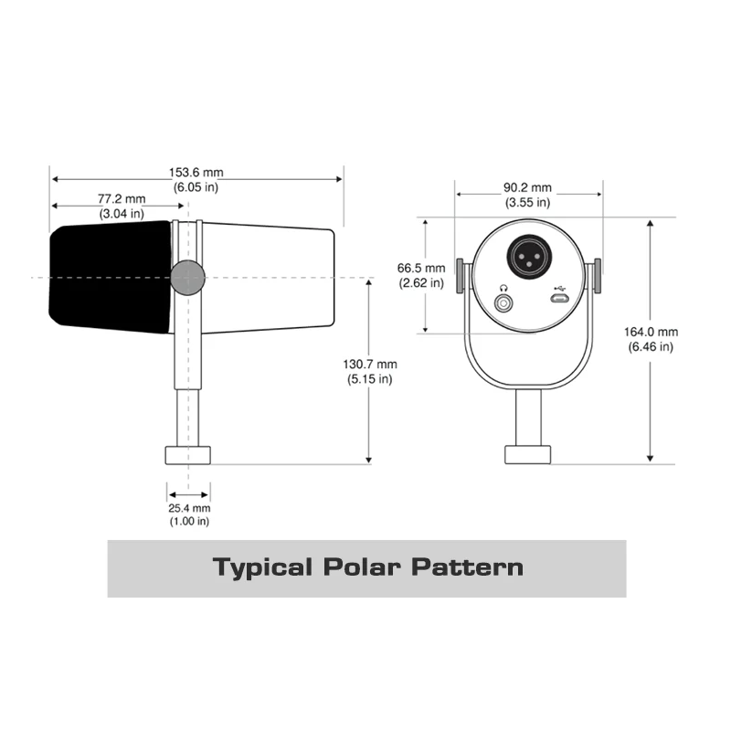MV7 Professionelles Dynamisches Podcast Mikrofon für Aufnahme Gaming Live-Streaming und Vielseitige Konnektivität