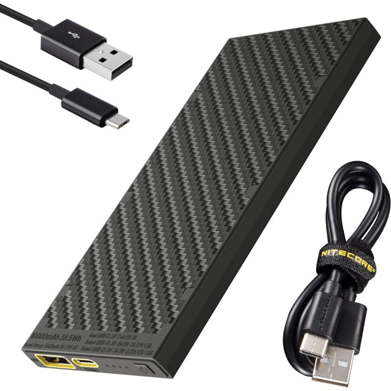 Nitecore NB10000 Gen II ultraflache Powerbank 10000mAh QC Schnellladefunktion USB-C Dual-Ausgänge leicht