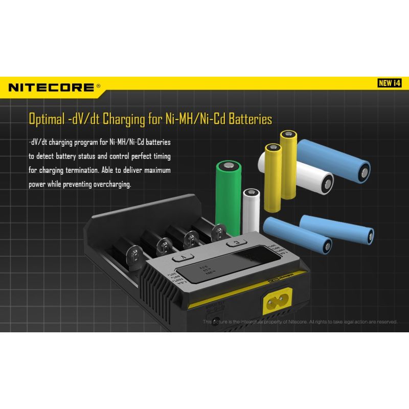 Nitecore NEW I4 Li-Ion Ladegerät intelligentes Laden für Lithium-Ionen und NiMH robuste Batteriepflege