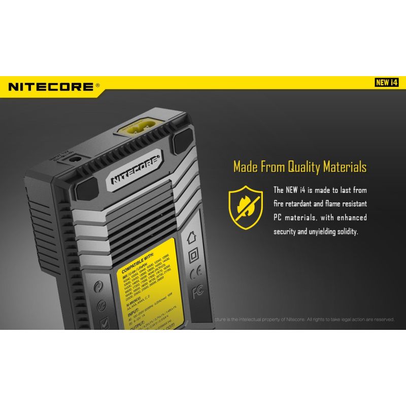 Nitecore NEW I4 Li-Ion Ladegerät intelligentes Laden für Lithium-Ionen und NiMH robuste Batteriepflege