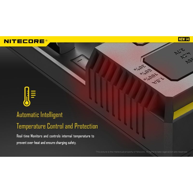 Nitecore NEW I4 Li-Ion Ladegerät intelligentes Laden für Lithium-Ionen und NiMH robuste Batteriepflege