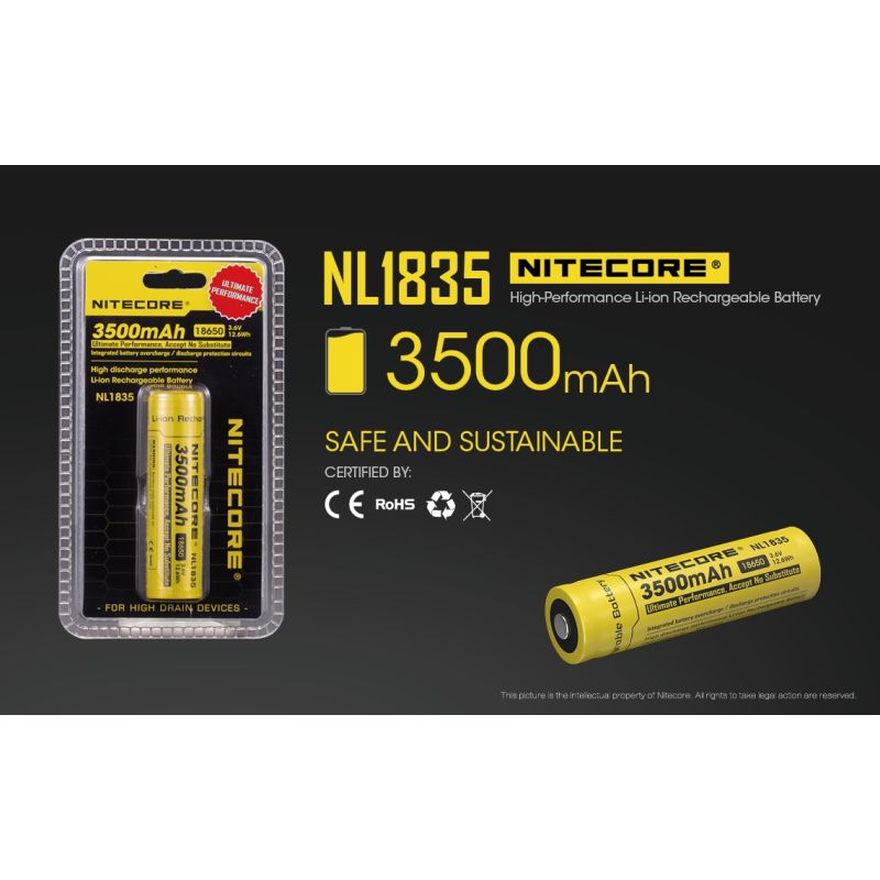 Entdecken Sie den Nitecore 18650 3500mAh Li-Ion Akku Hohe Kapazität für Taschenlampen und Outdoor-Ausrüstung