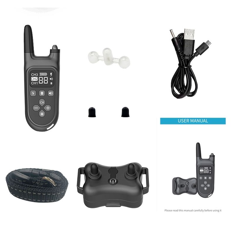 Neues 800m Elektro-Hundetrainingshalsband wasserdicht wiederaufladbar mit Fernbedienung für humanes Hundetraining