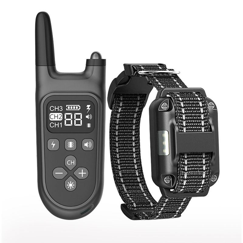 Neues 800m Elektro-Hundetrainingshalsband wasserdicht wiederaufladbar mit Fernbedienung für humanes Hundetraining