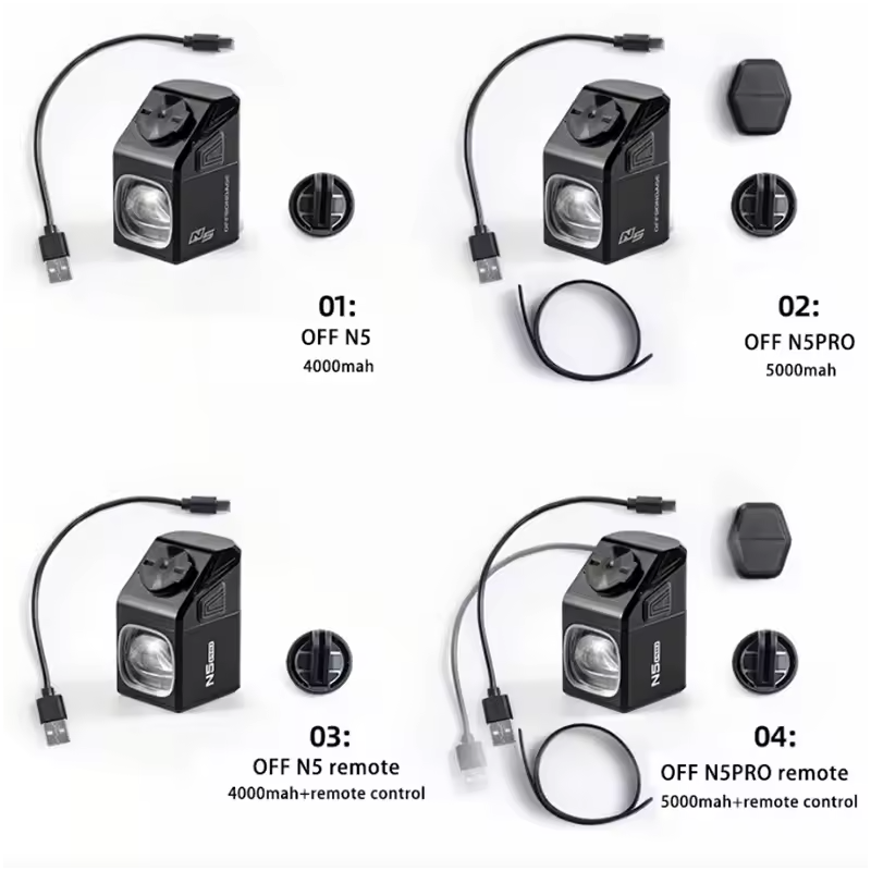 OFF-N5 Fahrradlicht 1000 Lumen USB aufladbar | MTB Rennrad Frontlicht | Wasserdichte Fahrradlampe Tag & Nacht
