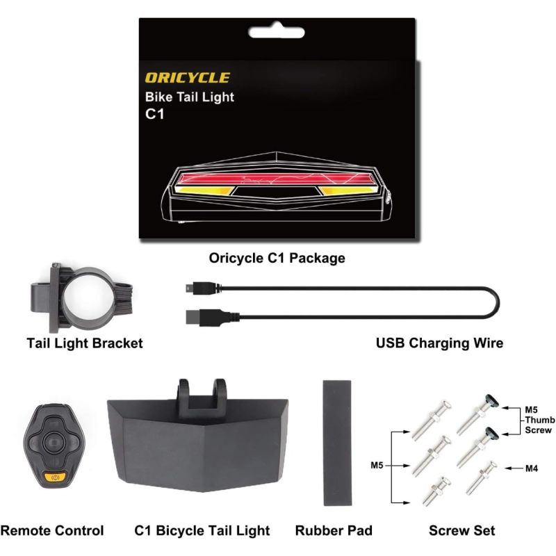 Sicher unterwegs! Ampulla C1 LED Fahrrad Rücklicht mit Laser Fahrspur, Blinker & Fernbedienung, wiederaufladbar.