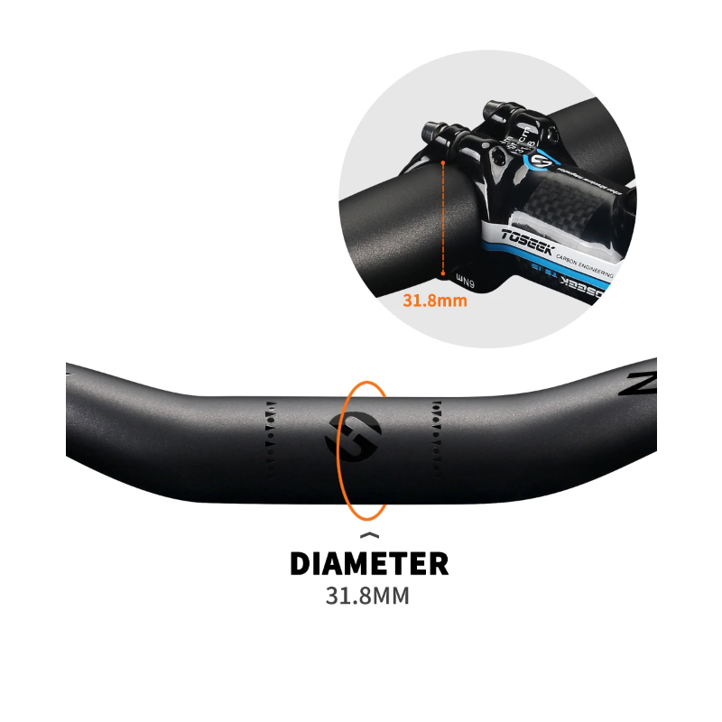 Entdecken Sie den TOSEEK ZF-ONE MTB Lenker Vollcarbon 580-760mm Leichtgewichtiger Fahrrad Zubehör matt Schwarz