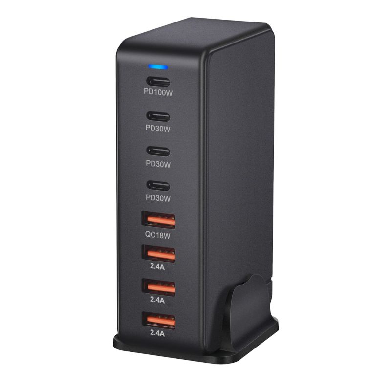 240W Desktop GaN Ladegerät 8-Port USB Typ C Schnellladung 3.0 Mehrgeräte-Ladegerät für Smartphone Tablet Laptop