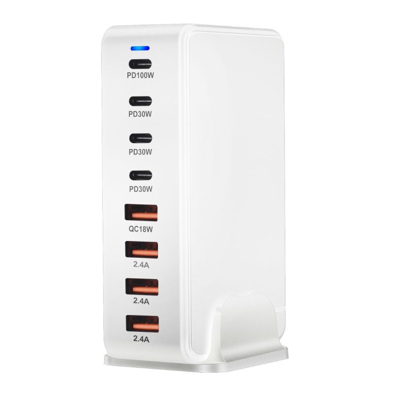 240W Desktop GaN Ladegerät 8-Port USB Typ C Schnellladung 3.0 Mehrgeräte-Ladegerät für Smartphone Tablet Laptop