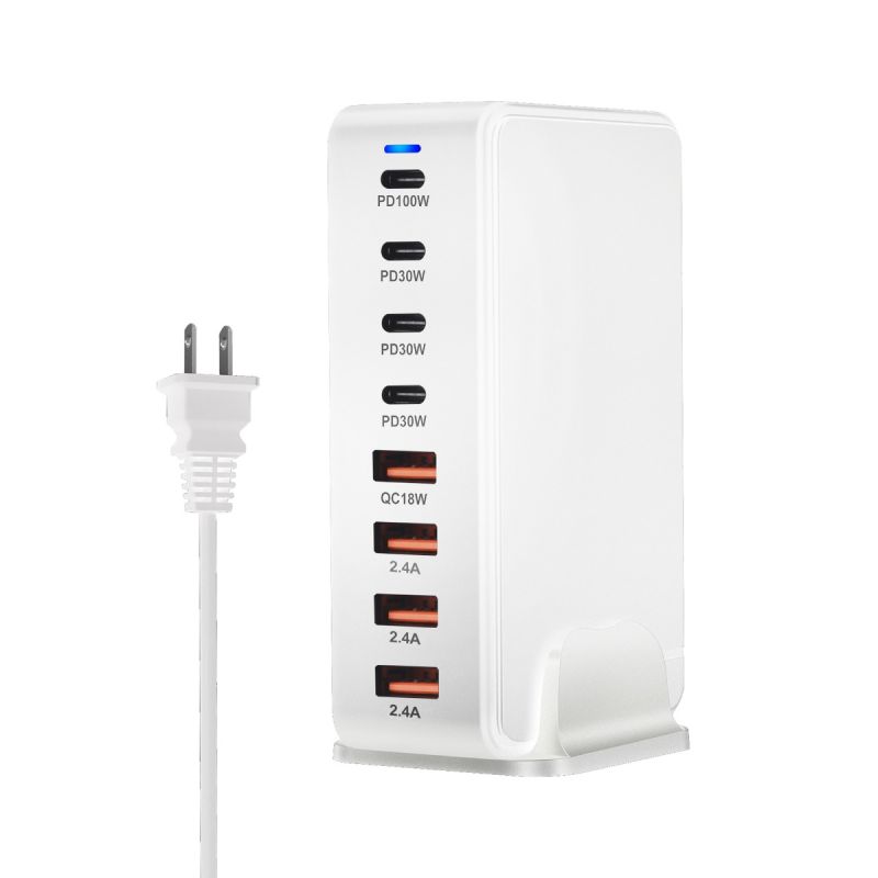 240W Desktop GaN Ladegerät 8-Port USB Typ C Schnellladung 3.0 Mehrgeräte-Ladegerät für Smartphone Tablet Laptop