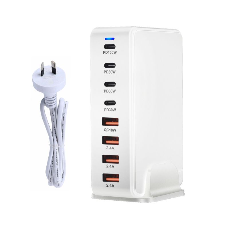 240W Desktop GaN Ladegerät 8-Port USB Typ C Schnellladung 3.0 Mehrgeräte-Ladegerät für Smartphone Tablet Laptop