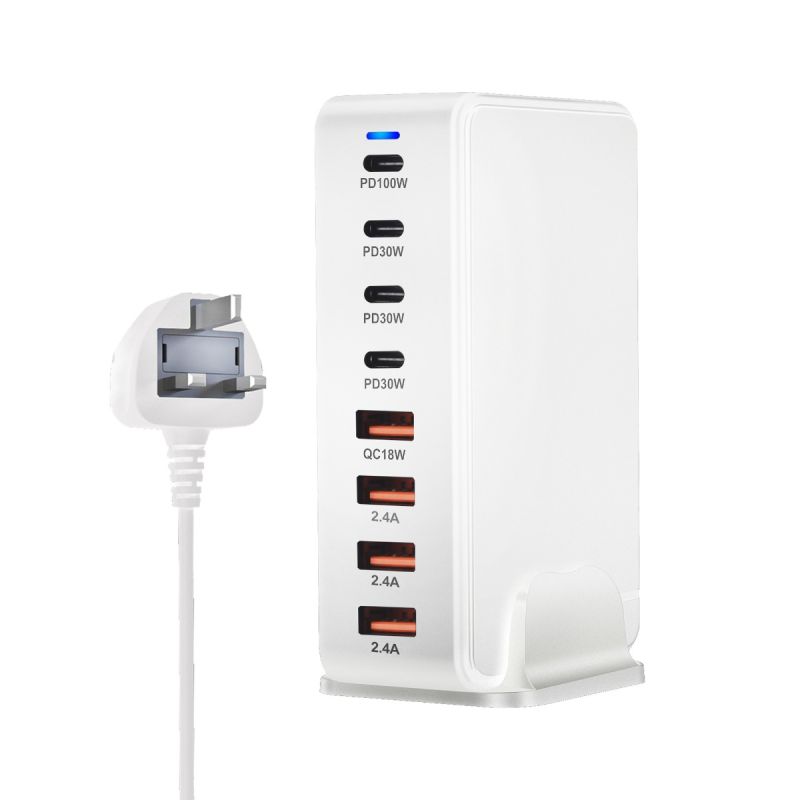 240W Desktop GaN Ladegerät 8-Port USB Typ C Schnellladung 3.0 Mehrgeräte-Ladegerät für Smartphone Tablet Laptop