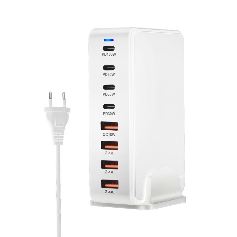 240W Desktop GaN Ladegerät 8-Port USB Typ C Schnellladung 3.0 Mehrgeräte-Ladegerät für Smartphone Tablet Laptop