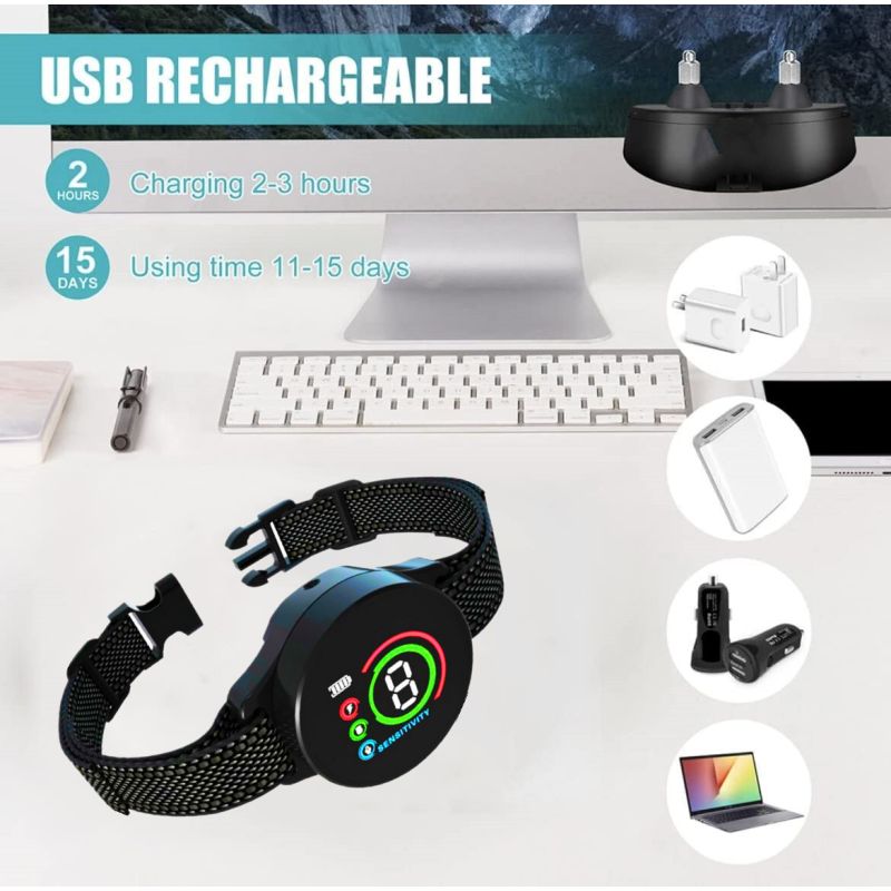 Farbbildschirm-Stopper-Trainer für Hunde Intelligentes Verhaltensmanagement Heimtierbedarf Effiziente Bellsteuerung