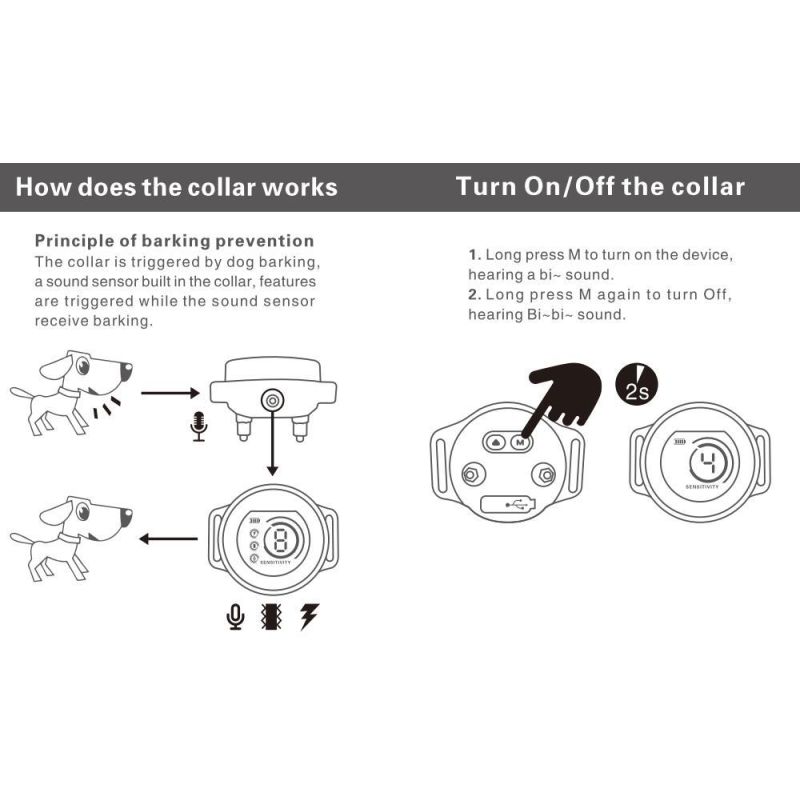 Farbbildschirm-Stopper-Trainer für Hunde Intelligentes Verhaltensmanagement Heimtierbedarf Effiziente Bellsteuerung