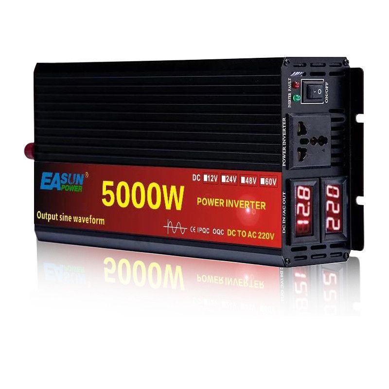 EASUN Reiner Sinus-Wechselrichter 5000W 12V 24V zu 220V Hochleistungswechselrichter für Haus-und Outdoor-Strom