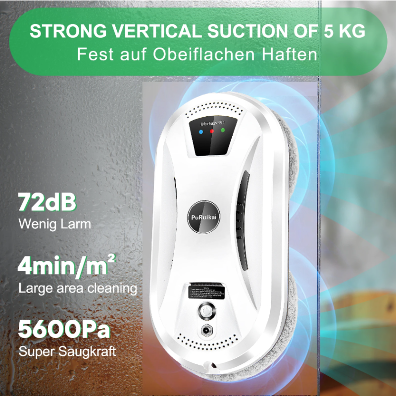 PuRuiKai Fensterreinigungsroboter mit Vakuumadsorptionstechnologie für streifenfreie Fensterreinigung 110