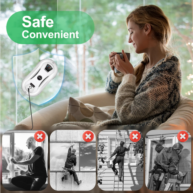 PuRuiKai Fensterreinigungsroboter mit Vakuumadsorptionstechnologie für streifenfreie Fensterreinigung 110