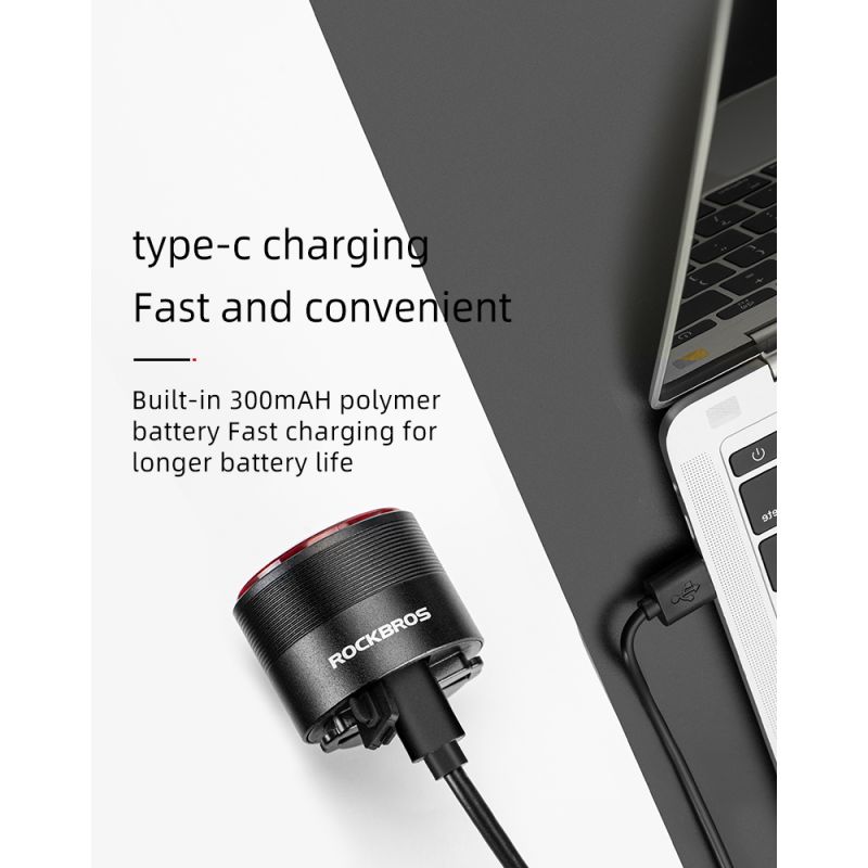 ROCKBROS Q3 Fahrrad Rücklicht MTB Rennrad mit Smart Bremssensor IPX6 wasserdicht für sicheres Nacht Radfahren