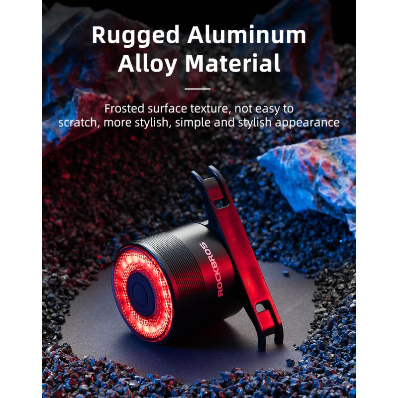 ROCKBROS Q3 Fahrrad Rücklicht MTB Rennrad mit Smart Bremssensor IPX6 wasserdicht für sicheres Nacht Radfahren