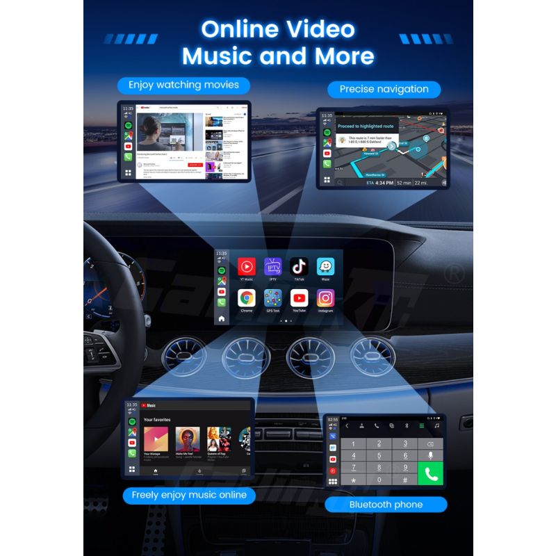 CarlinKit CarPlay Ai Box QCM6125 Android 12 8G RAM 128G Speicher Kabellose Konnektivität Intelligentes Fahrzubehör