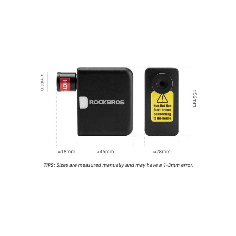 ROCKBROS tragbare Fahrradpumpe Mini-Elektro-Luftpumpe 100PSI für Auto Motorrad Fahrrad langlebig leicht