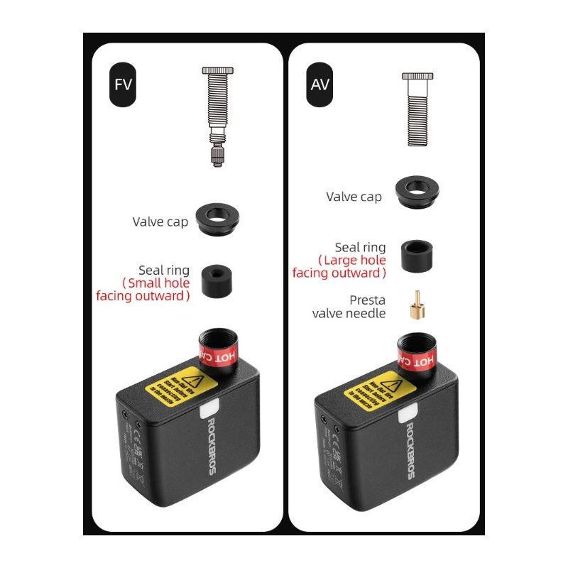 ROCKBROS tragbare Fahrradpumpe Mini-Elektro-Luftpumpe 100PSI für Auto Motorrad Fahrrad langlebig leicht