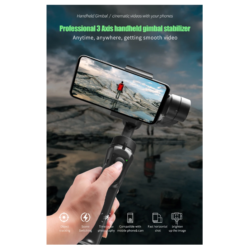 F6 3-Achsen Gimbal Handheld Stabilisator Anti-Shake Smartphone Fotografie Lange Akkulaufzeit Stabilitätsmodi