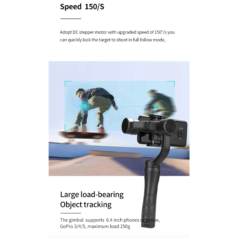F6 3-Achsen Gimbal Handheld Stabilisator Anti-Shake Smartphone Fotografie Lange Akkulaufzeit Stabilitätsmodi