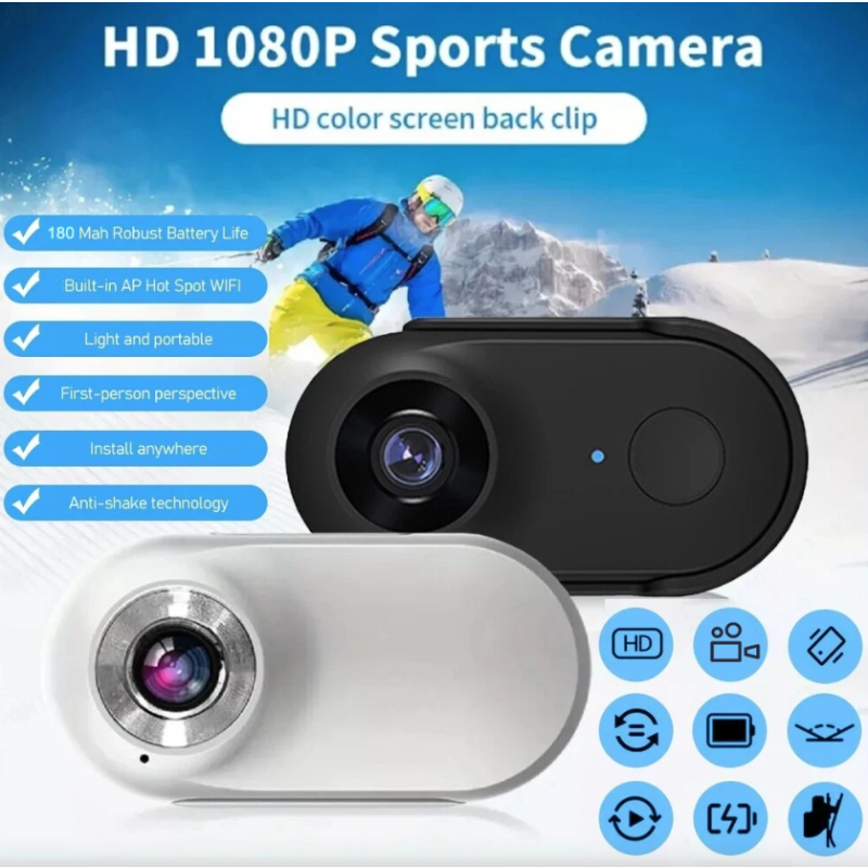 Mini WIFI Kamera: HD Sportkamera, Motorrad Video Recorder, tragbare Pocket Haustierkamera 1080P